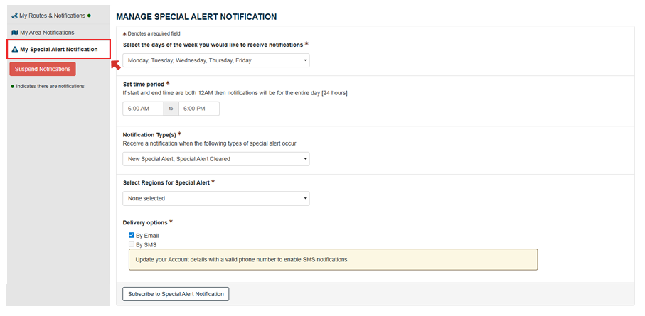 Creating Advisory Notification