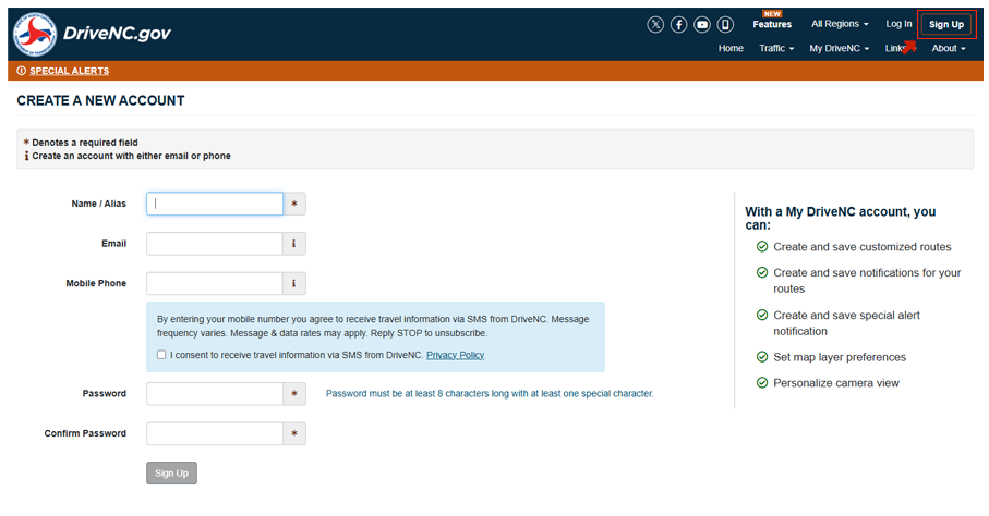 Signing up with DriveNC