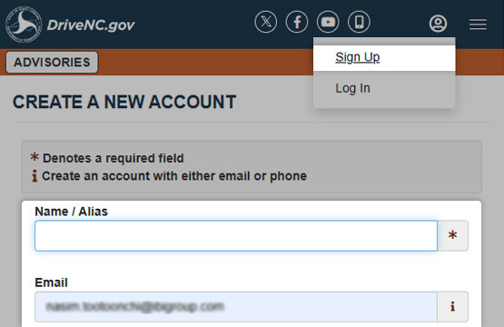 Signing up with DriveNC