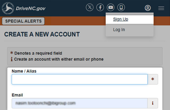 Signing up with DriveNC
