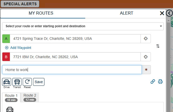 Creating & Saving a Customized Route