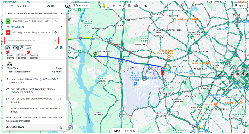 Creating and saving Route