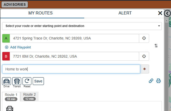 Creating & Saving a Customized Route